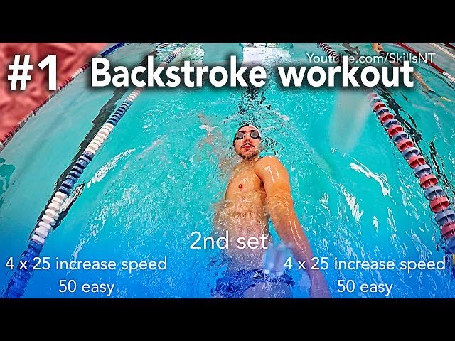 Backstroke swimming practice workout #1. Beginner. Backstroke technique