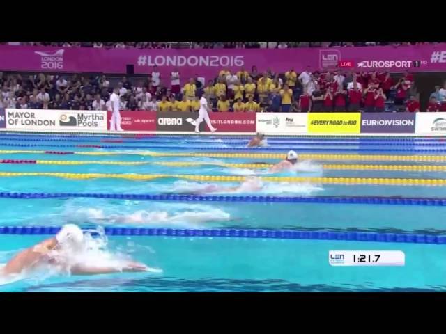 Ross Murdoch Wins Men's 200m Breaststroke Final LEN European Swimming Championships London 2016