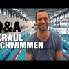 Q&A Kraulschwimmen: 25 vs.50m Bahn, Atmung/Kopfhaltung, überfülltes Bad, wie schneller werden?